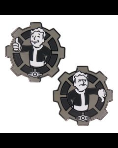 Vault Boy Allgemeine Problem-Entscheidungsmünze (schwarz-weiß)